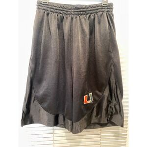 Vintage Champs Sports Miami Hurricanes Shorts Athletic Training Black Mens Small